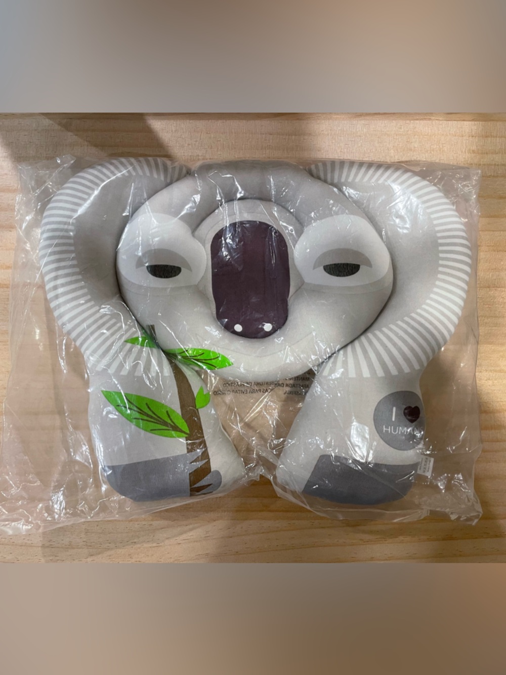 NWT Infant/Baby Gray and White Koala Plush Head Support Pillow